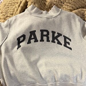 PARKE Gray Mock Neck Sweatshirt